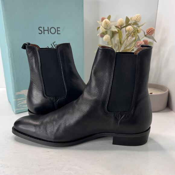 Shoe The Bear Eli Leather Upper Chelsea Ankle Boot Pull On Black Men 10 Tried On - Picture 7 of 11